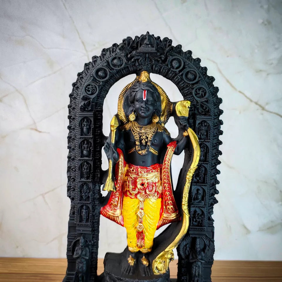 Hindu God Ram Ji murti Colored Dress ayodhya Resin Handmade sculpture