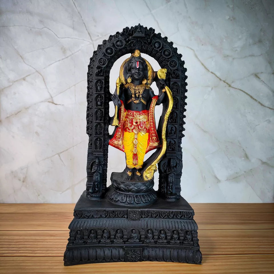 Hindu God Ram Ji murti Colored Dress ayodhya Resin Handmade sculpture