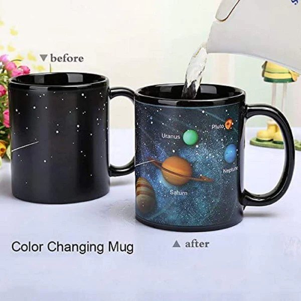 Ceramic Black Universe Colour Changing Mug, For Home